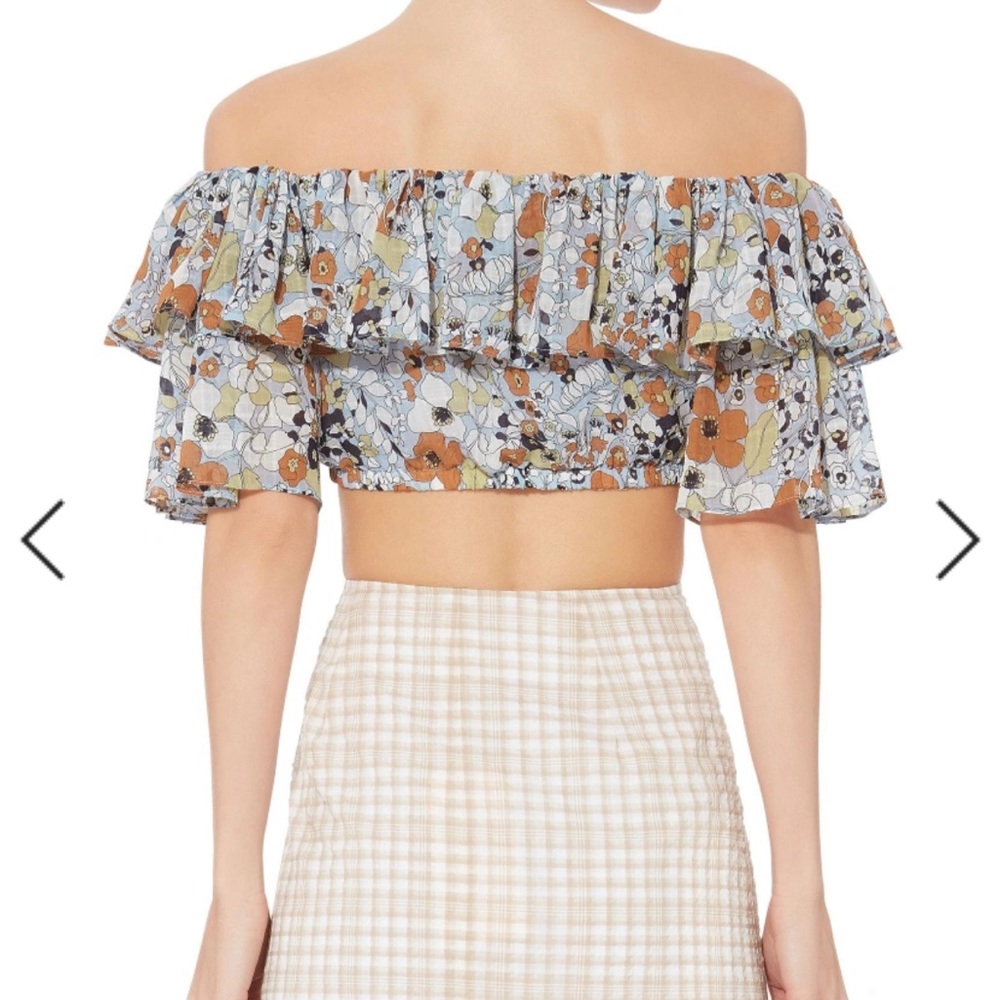 Alexis Adona Floral Off the Shoulder Crop Top - Picture 6 of 7